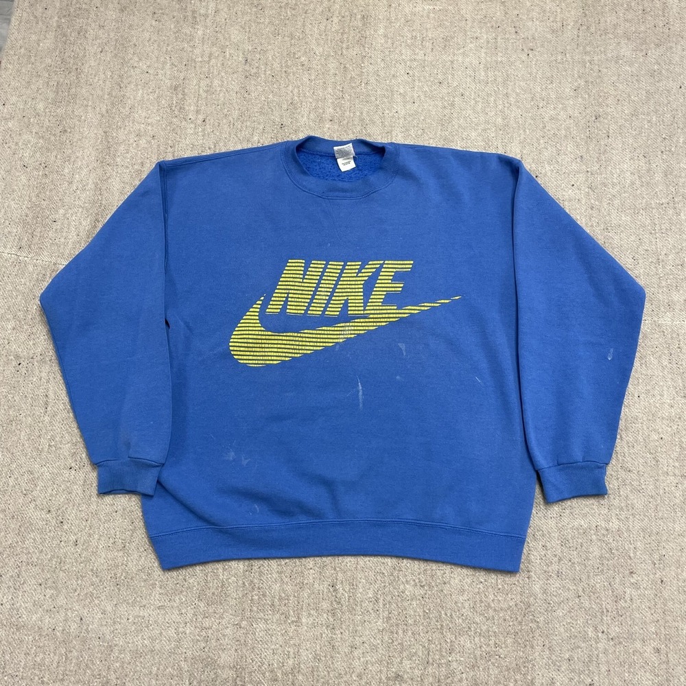 Vintage Logo Pullover Sweatshirt Men XL Blue 1990s Nike